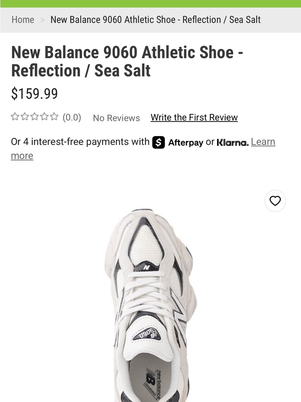 New Balance 9060 Sneaker in Sea Salt and Black Accents